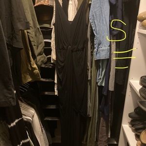 Windsor Black Spaghetti Strap Dress with Slit